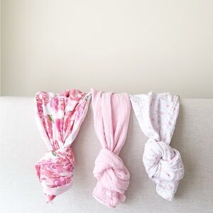 Set of 3 Baby Girl Swaddle Blankets – NWOT – Floral, Sheep & Blush Pink